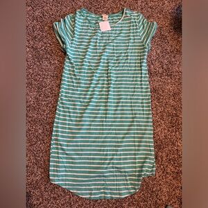 Blue Striped Tee Dress
